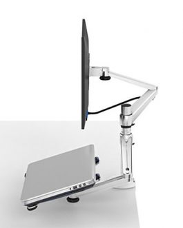 Adjustable Dual Monitor Arm with Laptop/Notebook Holder